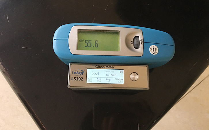 光泽度仪测量数据对比图