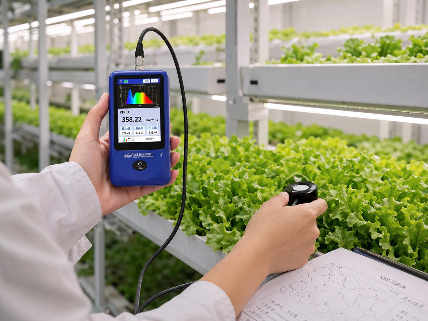 植物灯光谱照度计如何用于植物工厂补光评估？从PPFD到光谱分布的检测思路