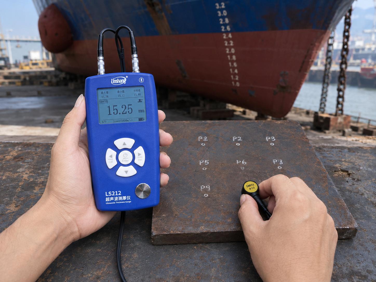 林上LS212超声波测厚仪在船体测厚中的应用：船底板、舷侧板与压载舱检测思路