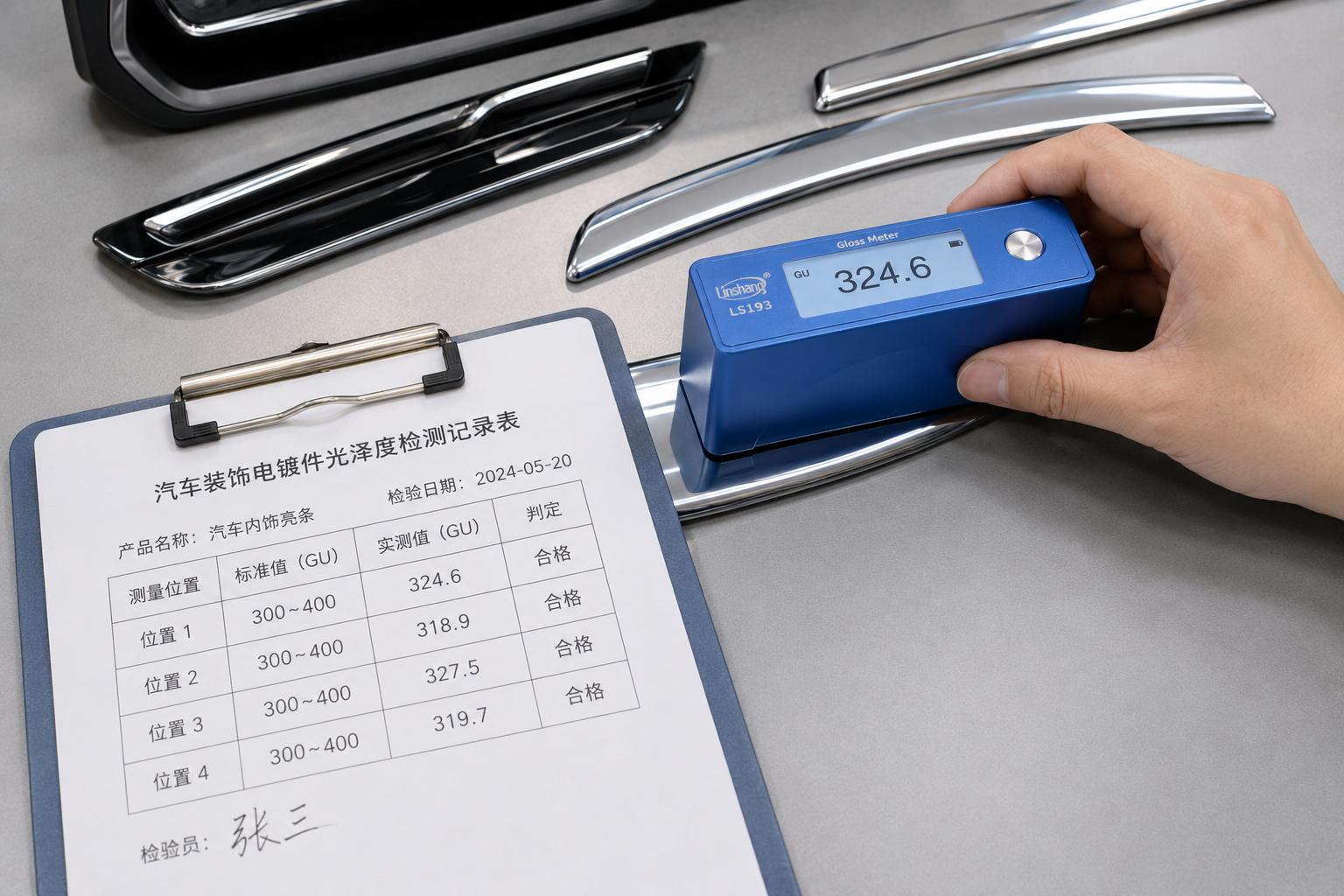 小尺寸电镀件多点光泽复测