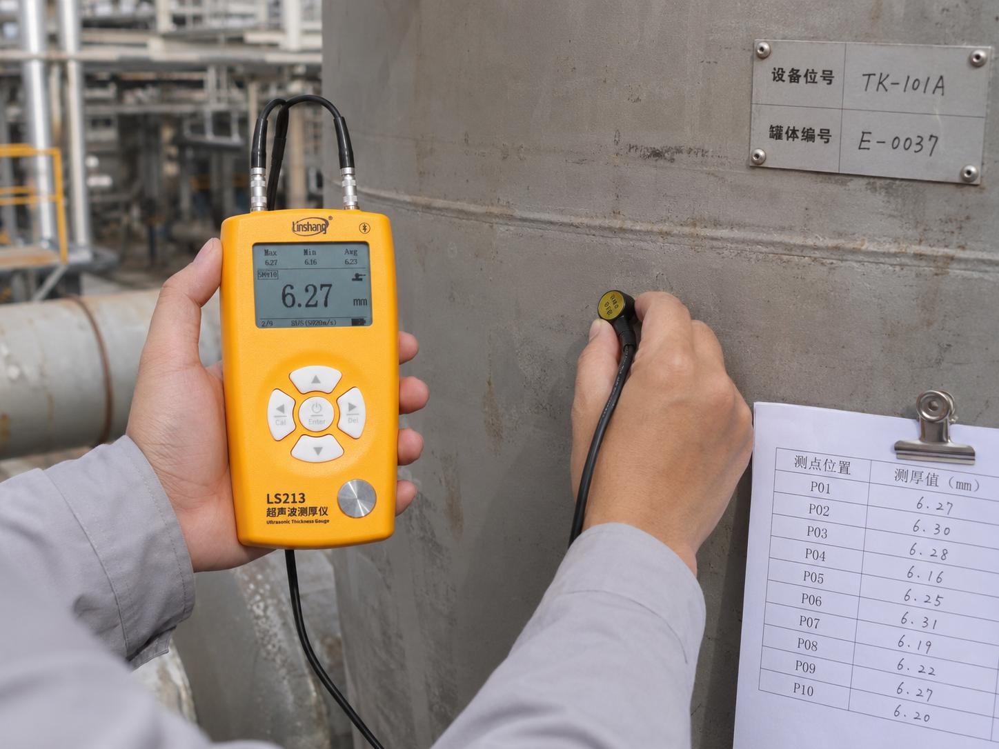 林上LS213压力容器超声波测厚仪在承压设备壁厚检测中的应用方案
