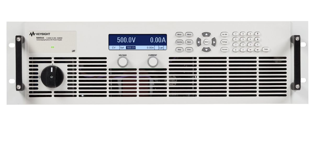 N8954A 自动量程调节直流电源，500 V，90 A，15000 W，400 VAC