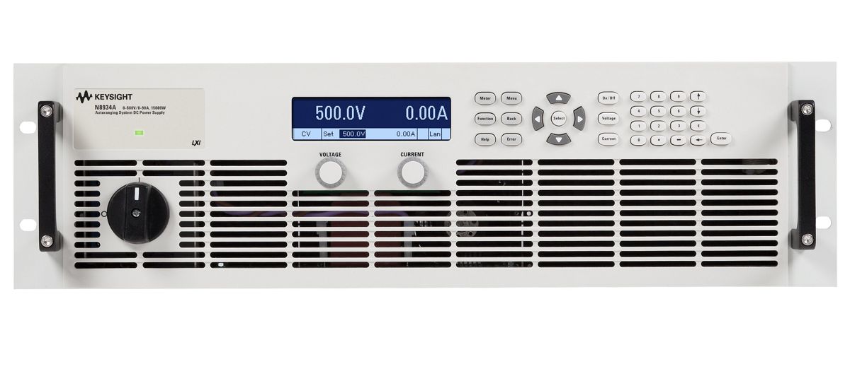 N8934A 自动量程调节直流电源，500 V，90 A，15000 W，208 VAC