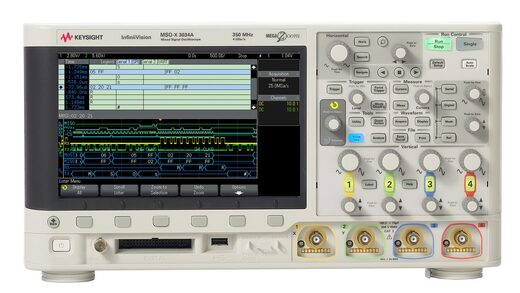 MSOX3034A 混合信号示波器：350 MHz，4 个模拟通道和 16 个数字通道